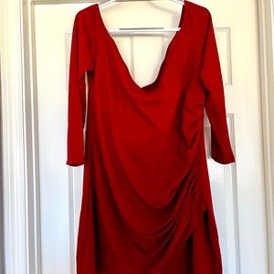 Maroon off the shoulder dress SHEIN CURVE